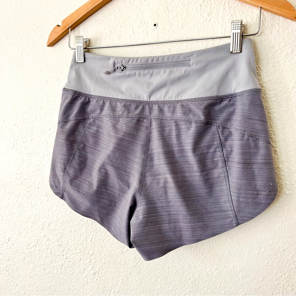 Athleta Womens Lavender Run With It Textured 3.5" Running Shorts - Picture 5 of 7